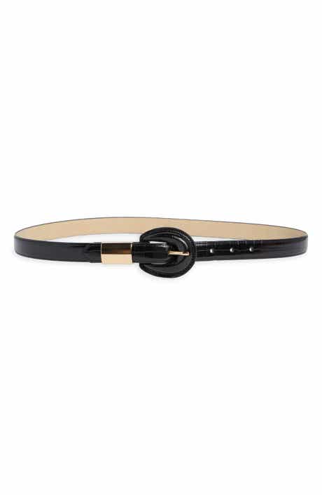 Croc Embossed Faux Leather Belt