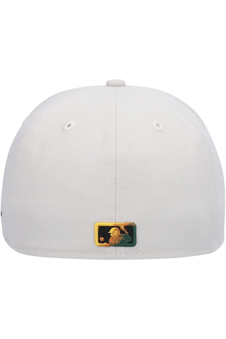 Men's New Era Khaki Oakland Athletics Stone Dim Undervisor 59FIFTY Fitted Hat, Alternate, color, Khaki