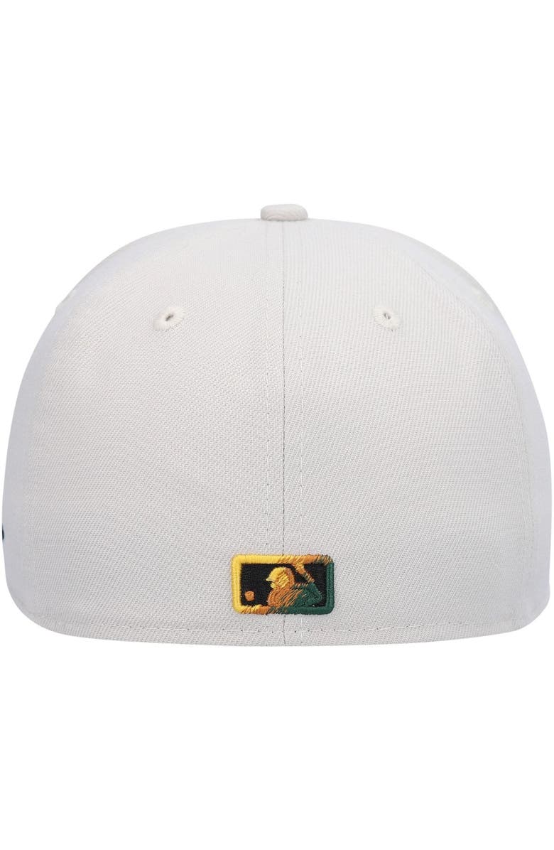 New Era Men's New Era Khaki Oakland Athletics Stone Dim Undervisor 59FIFTY Fitted Hat, Alternate, color,