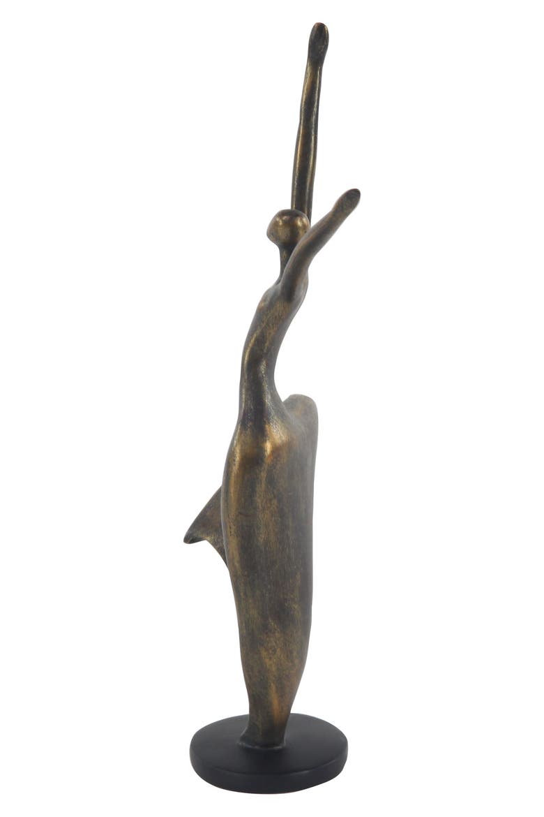 Brasstone Polystone Traditional Dancer Sculpture, Alternate, color, BRASS