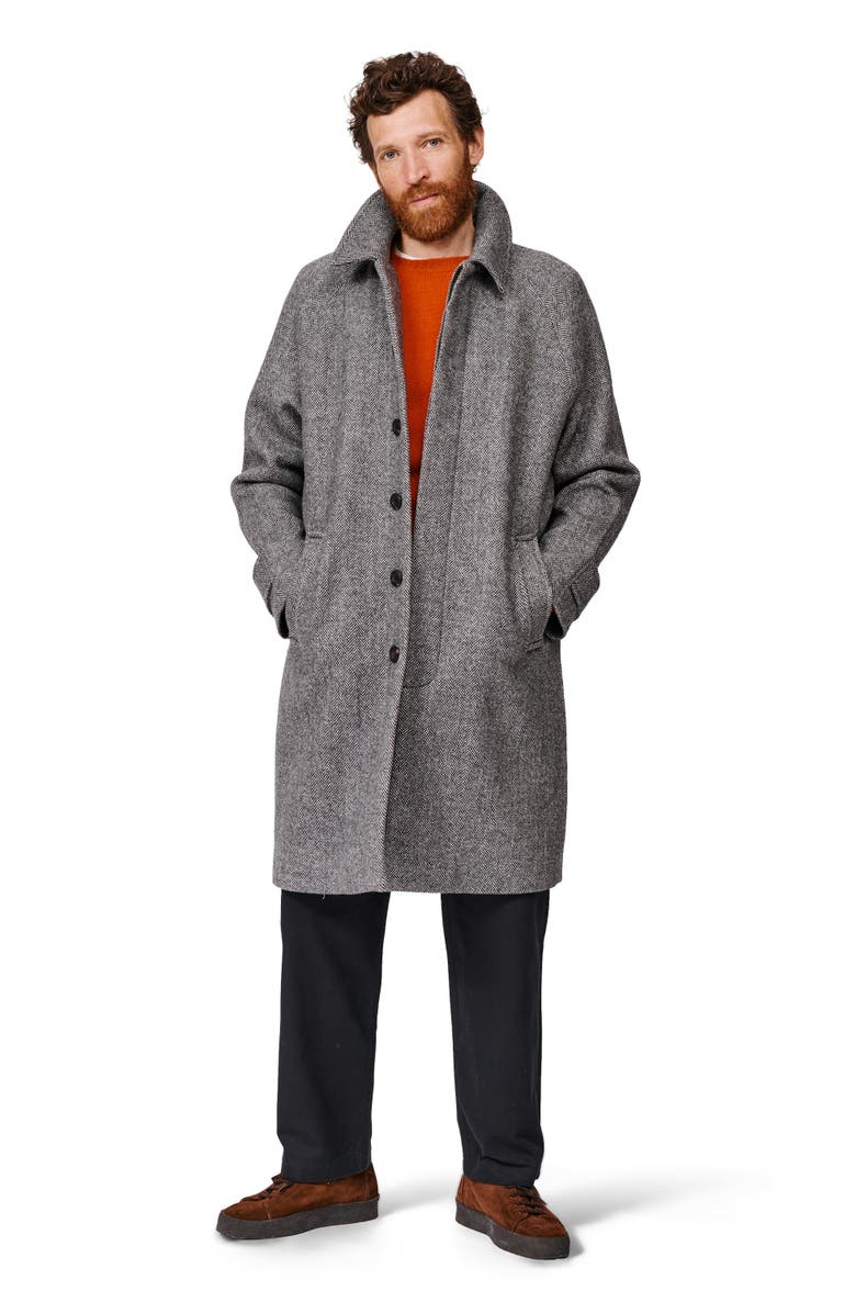 Aubin Dawes Wool Blend Overcoat, Alternate, color, Grey Herringbone