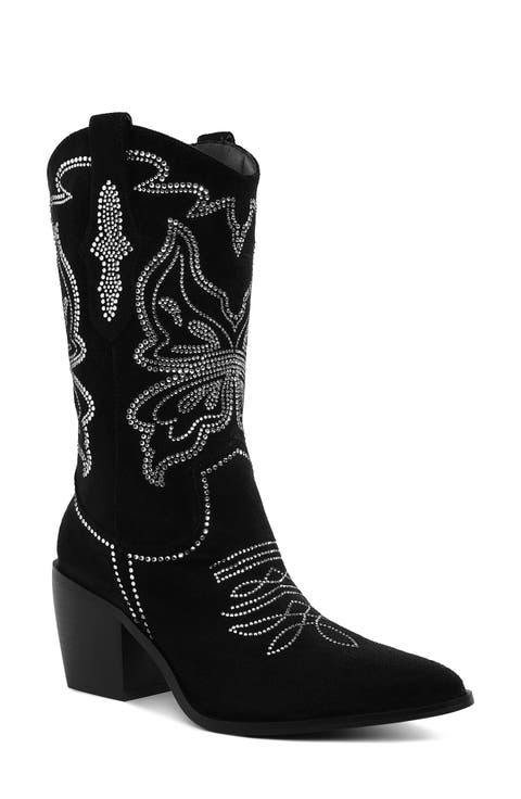 Latafa Rhinestone Western Boot (Women)