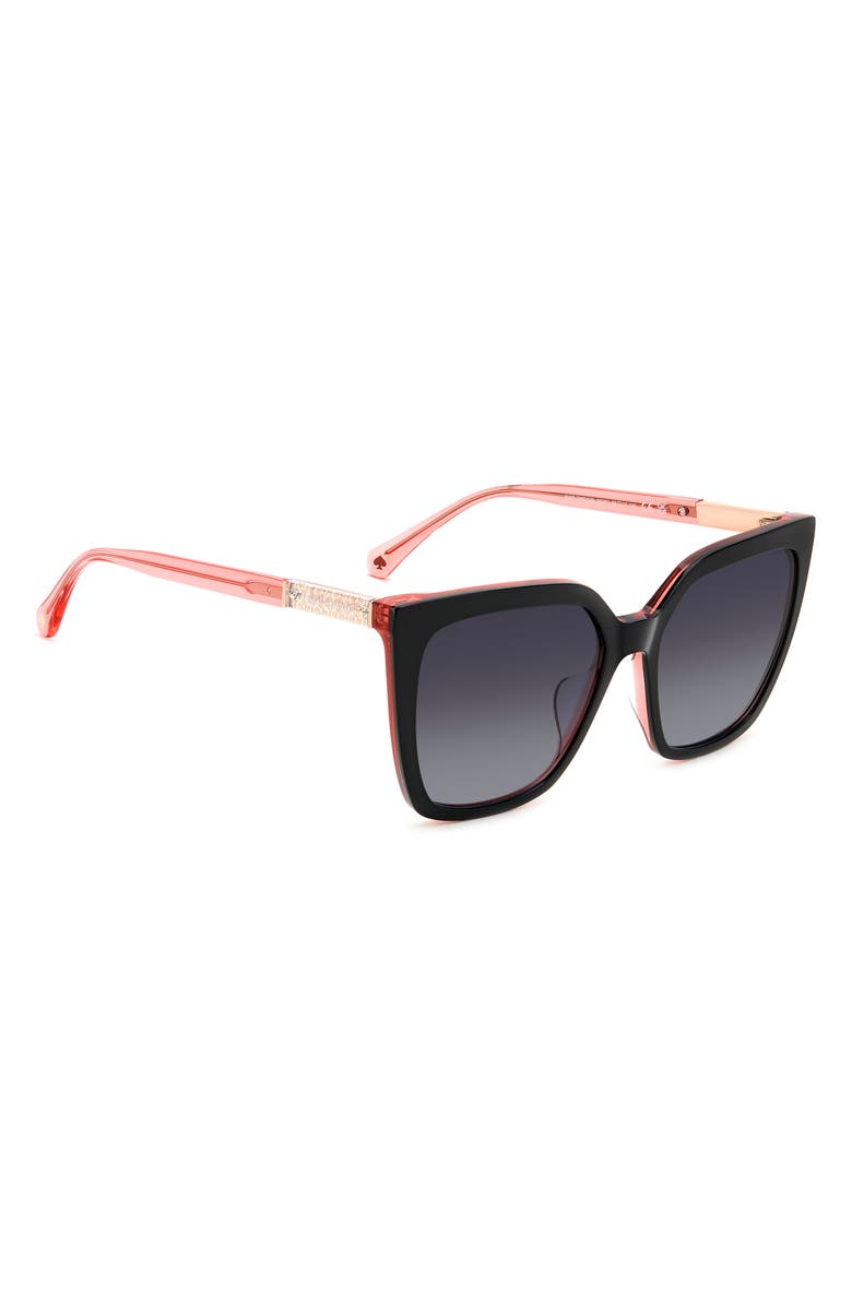 Kate Spade New York marlowe 55mm gradient square sunglasses, Alternate, color, Black Pink/ Grey Shaded