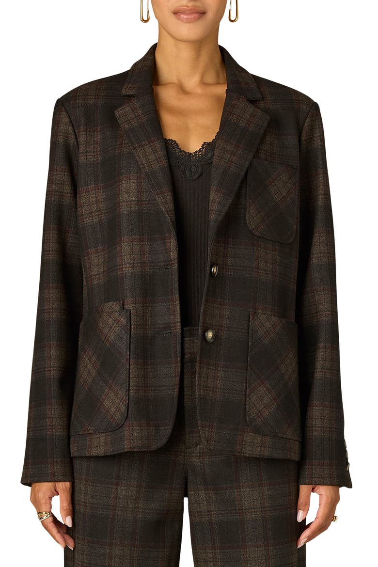 Plaid Blazer, Main, color, BLACK BERRY MULTI