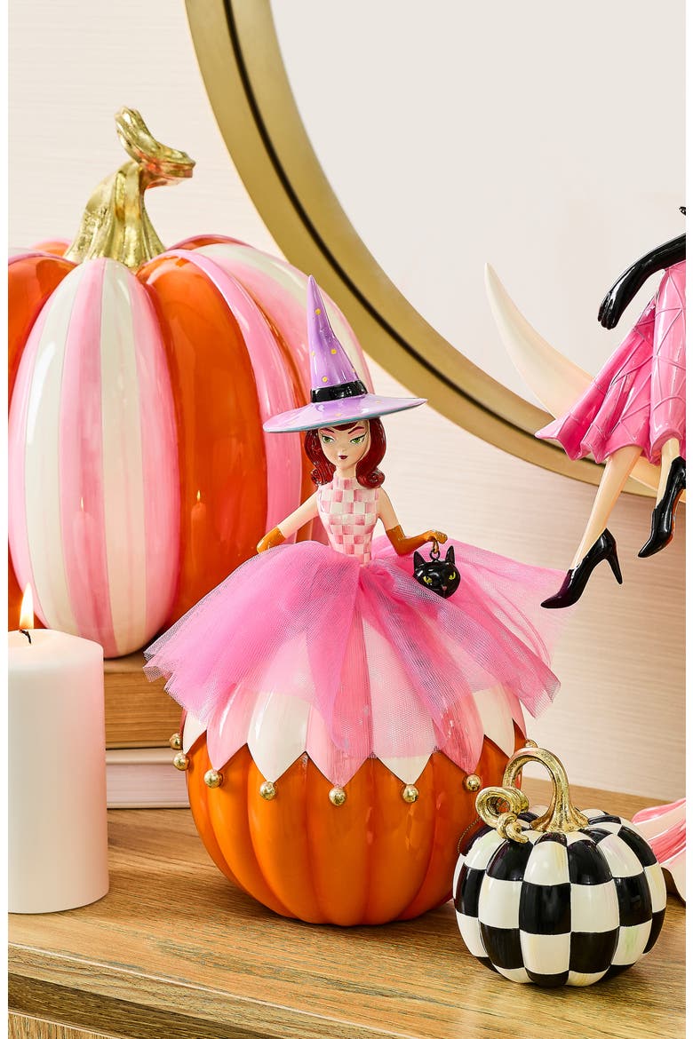 Glam-O-Ween Pumpkin Witch Ornament, Alternate, color, ORANGE