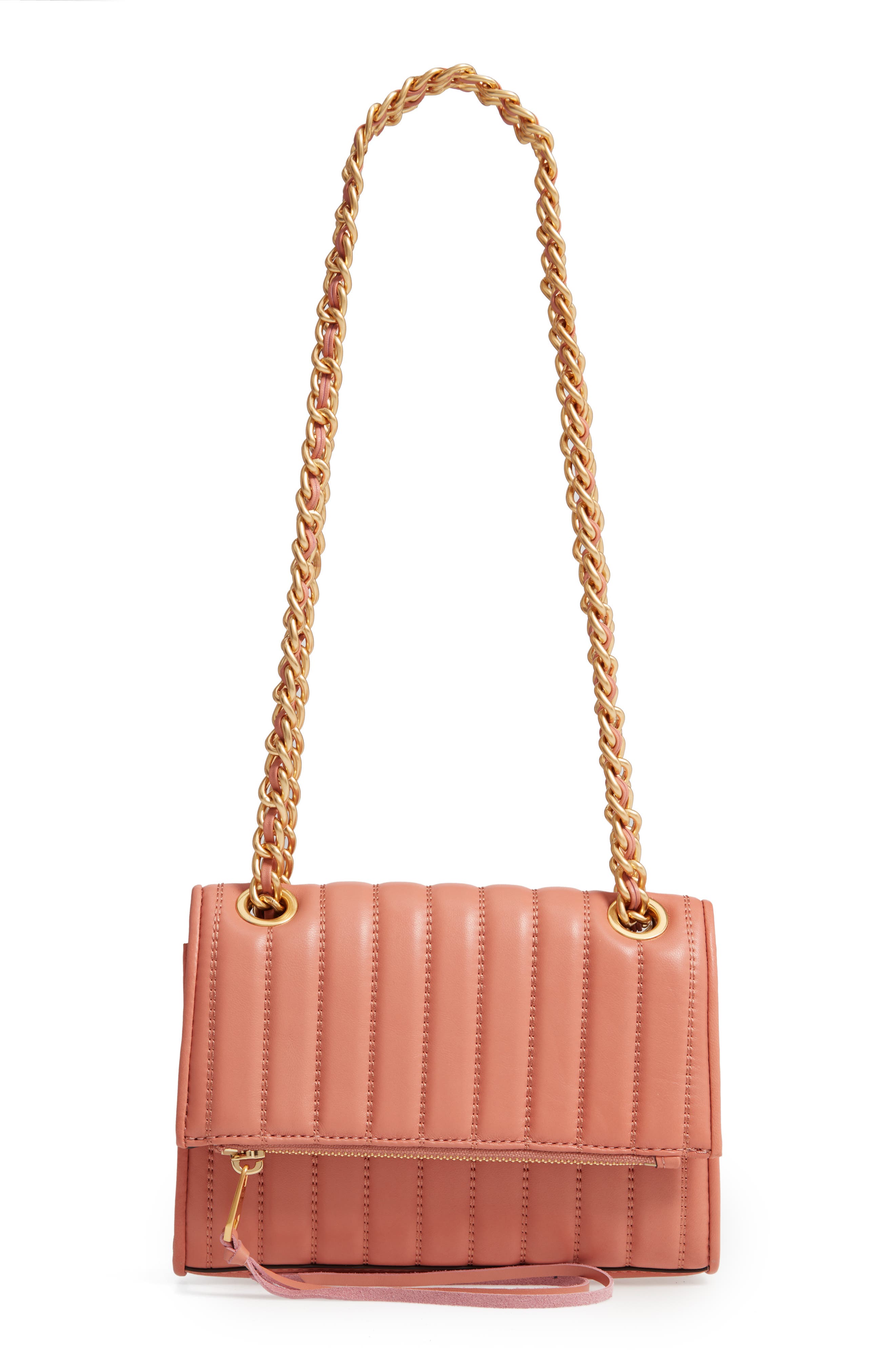 Dylan Quilted Leather Crossbody Bag, Main, color, DUSTY PEACH