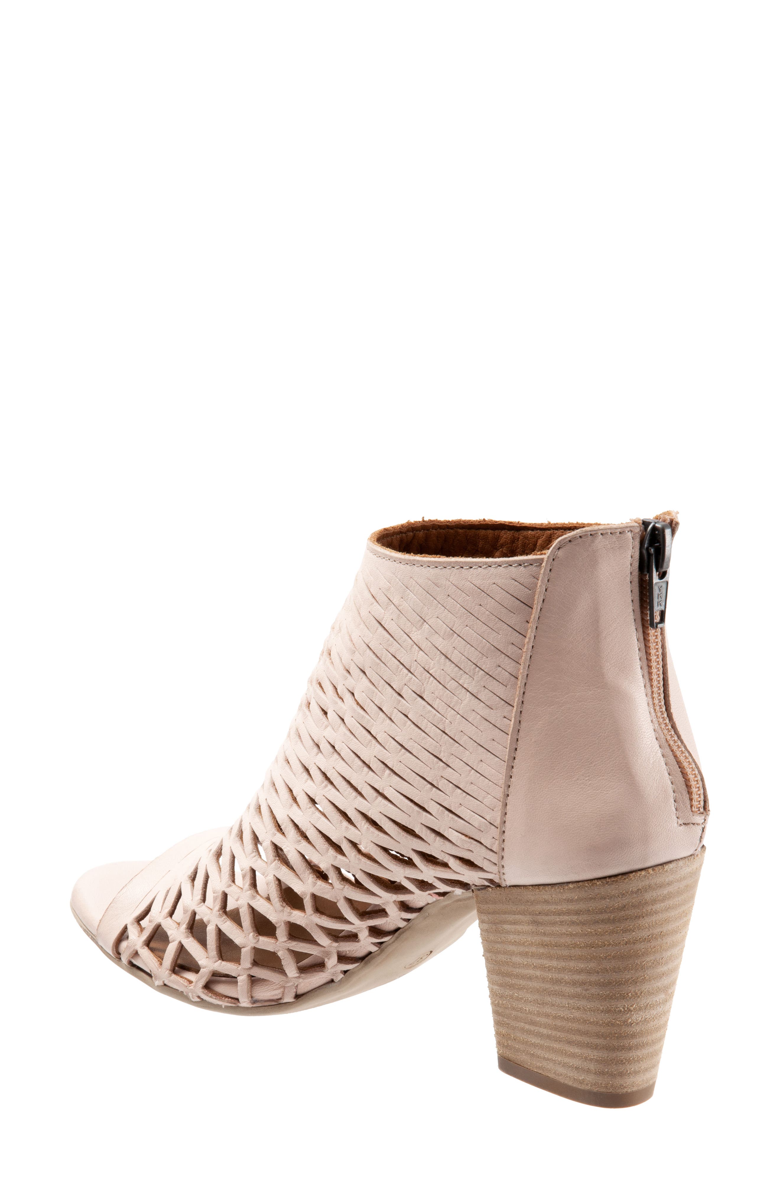 Zola Cutout Peep Toe Bootie, Alternate, color, PALE PINK LEATHER