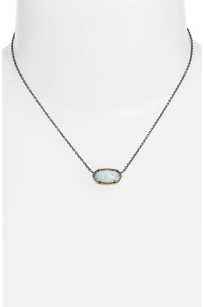 'Elisa' Pendant Necklace, Alternate, color, WHITE AGATE/ ANTIQUE BRASS