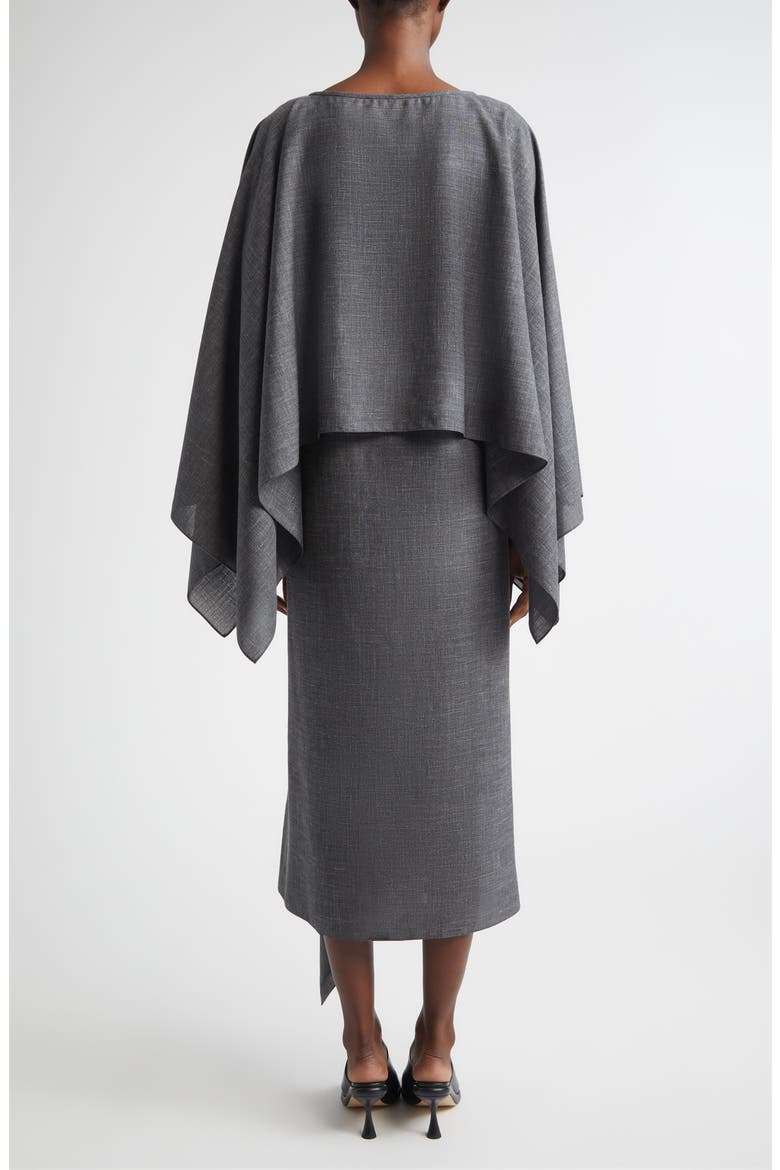 Layered Wool, Silk & Linen Caftan Dress, Alternate, color, DERBY MELANGE