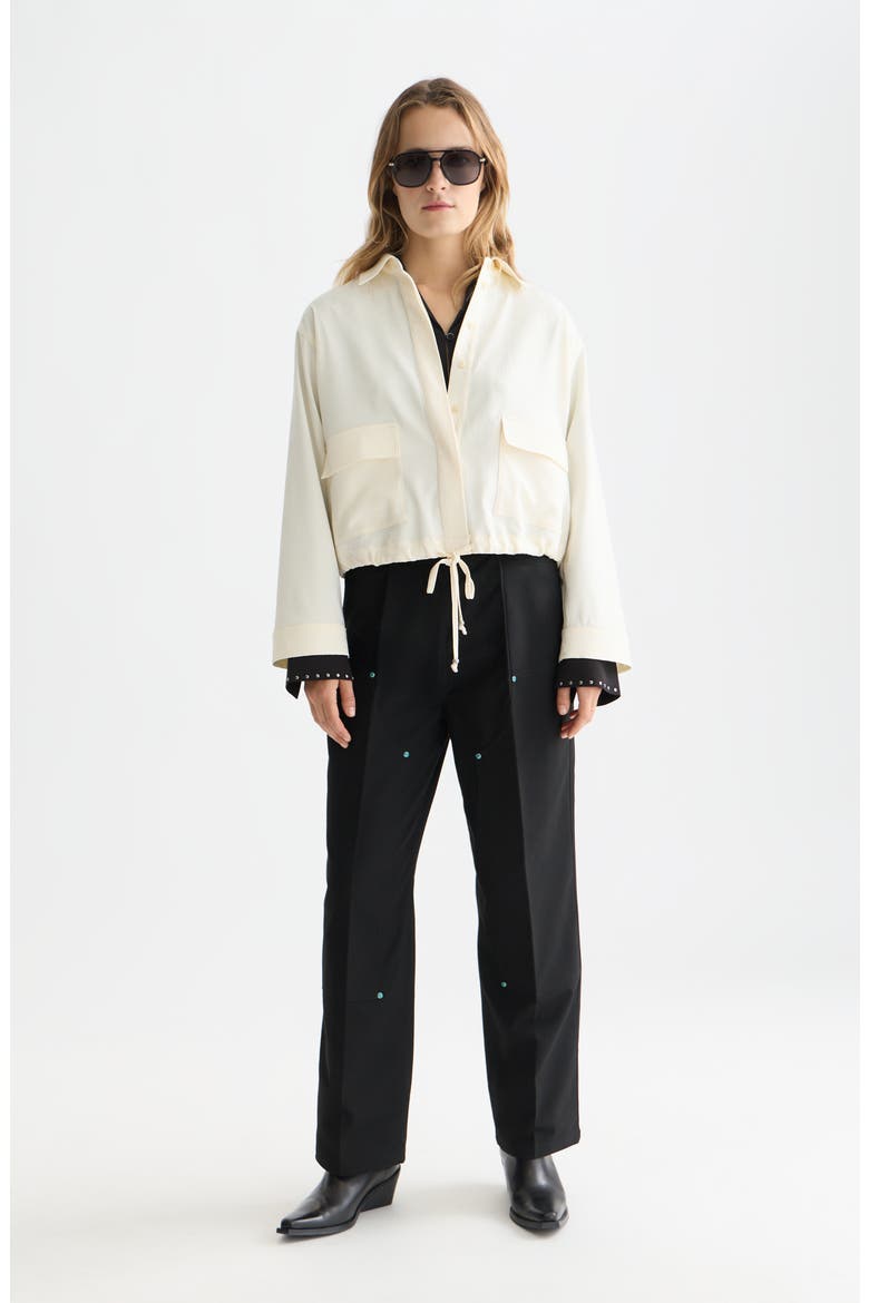 Raine Studded High Waist Wide Leg Pants, Alternate, color, METEORITE