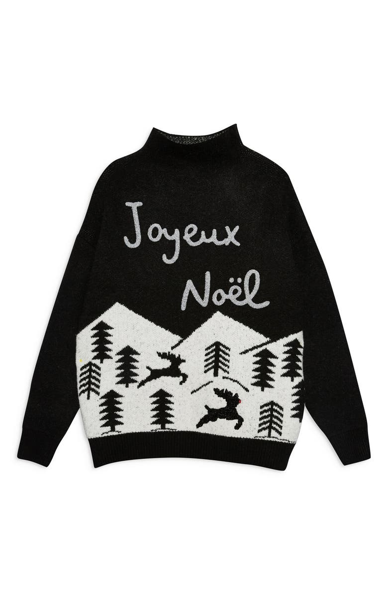 Topshop Joyeux Noël Christmas Sweater, Alternate, color, 