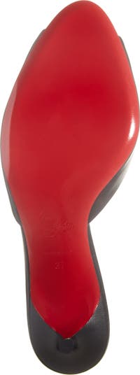 Me Dolly Kitten Heel Peep Toe Slide Sandal