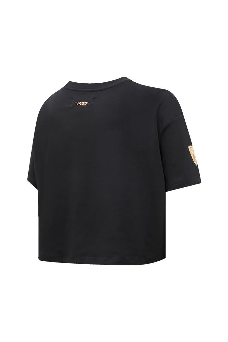 Women's Pro Standard Black Brooklyn Nets Holiday Glam Boxy T-Shirt, Alternate, color, Black
