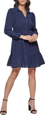 Kensie Long Sleeve Tiered Dress