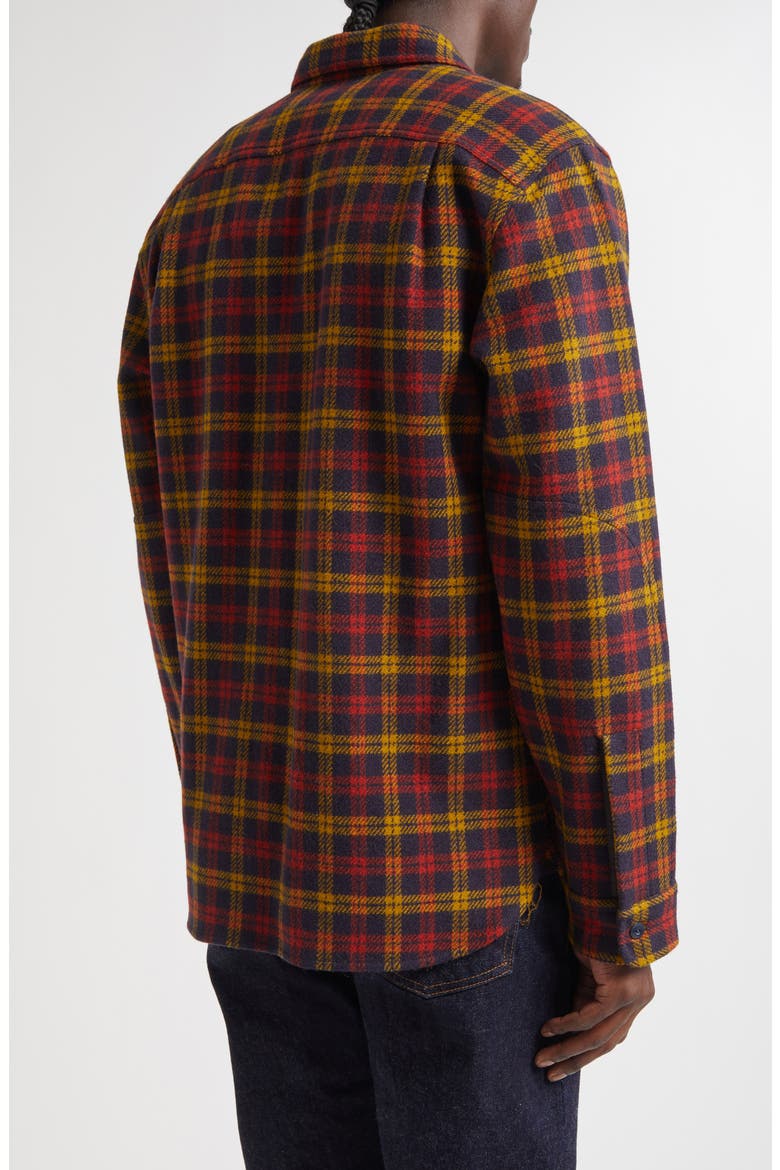 Walker Plaid Wool Flannel Work Shirt, Alternate, color, RED/ YELLOW