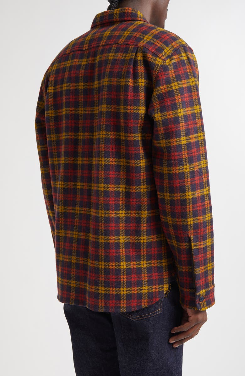 Double RL Walker Plaid Wool Flannel Work Shirt, Alternate, color, Red/ Yellow