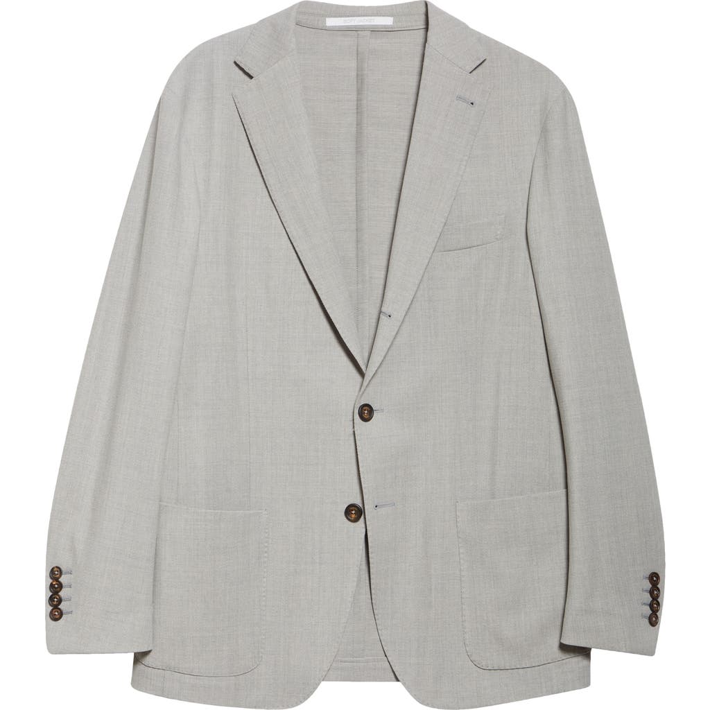 Eleventy Single Breasted Stretch Wool Sport Coat In 13 Light Melange Grey