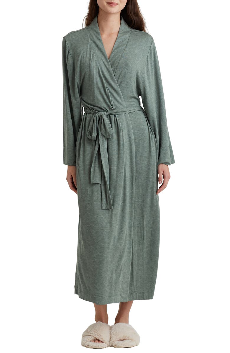 Papinelle Kate Stretch Modal Robe, Main, color, Deep Moss