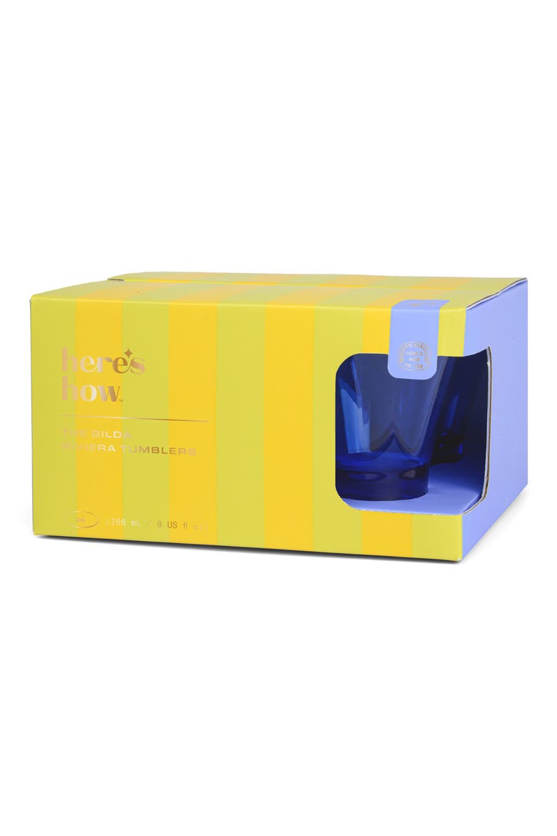 The Gilda Set of 4 Tumblers, Alternate, color, BLUE
