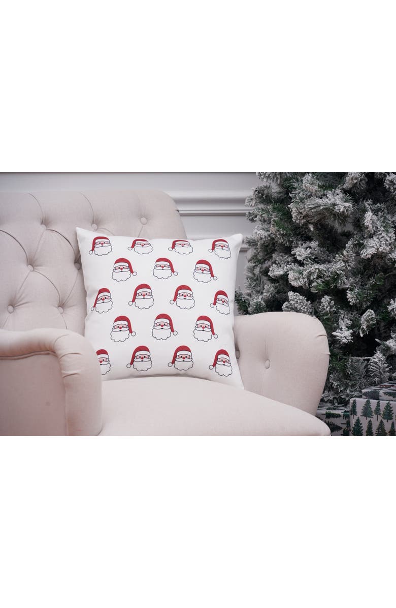 C&F Home Santa Season Christmas Throw Indoor/Outdoor Accent Pillow, 18" x 18", Alternate, color, Red