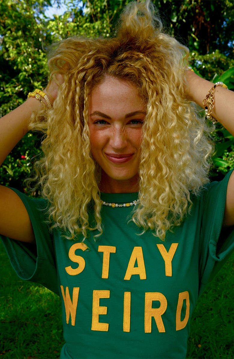 Venessa Arizaga Don't Worry Bee Happy Pearl Bracelet, Alternate, color, White