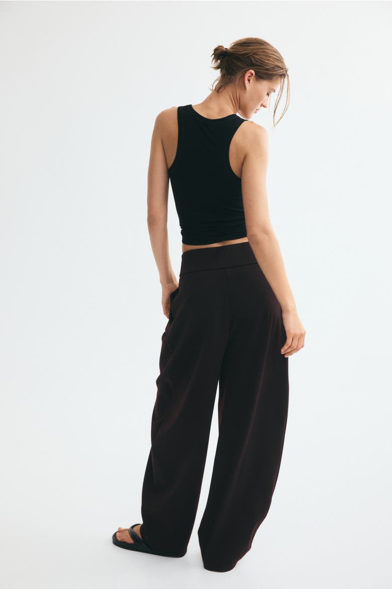 Pleated Barrel-leg Pants, Alternate, color, Burgundy