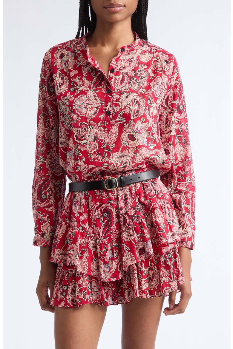 Maria Floral Cotton Top, Main, color, CRUSHED BERRY