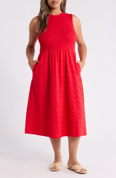 Mixed Media Midi Dress