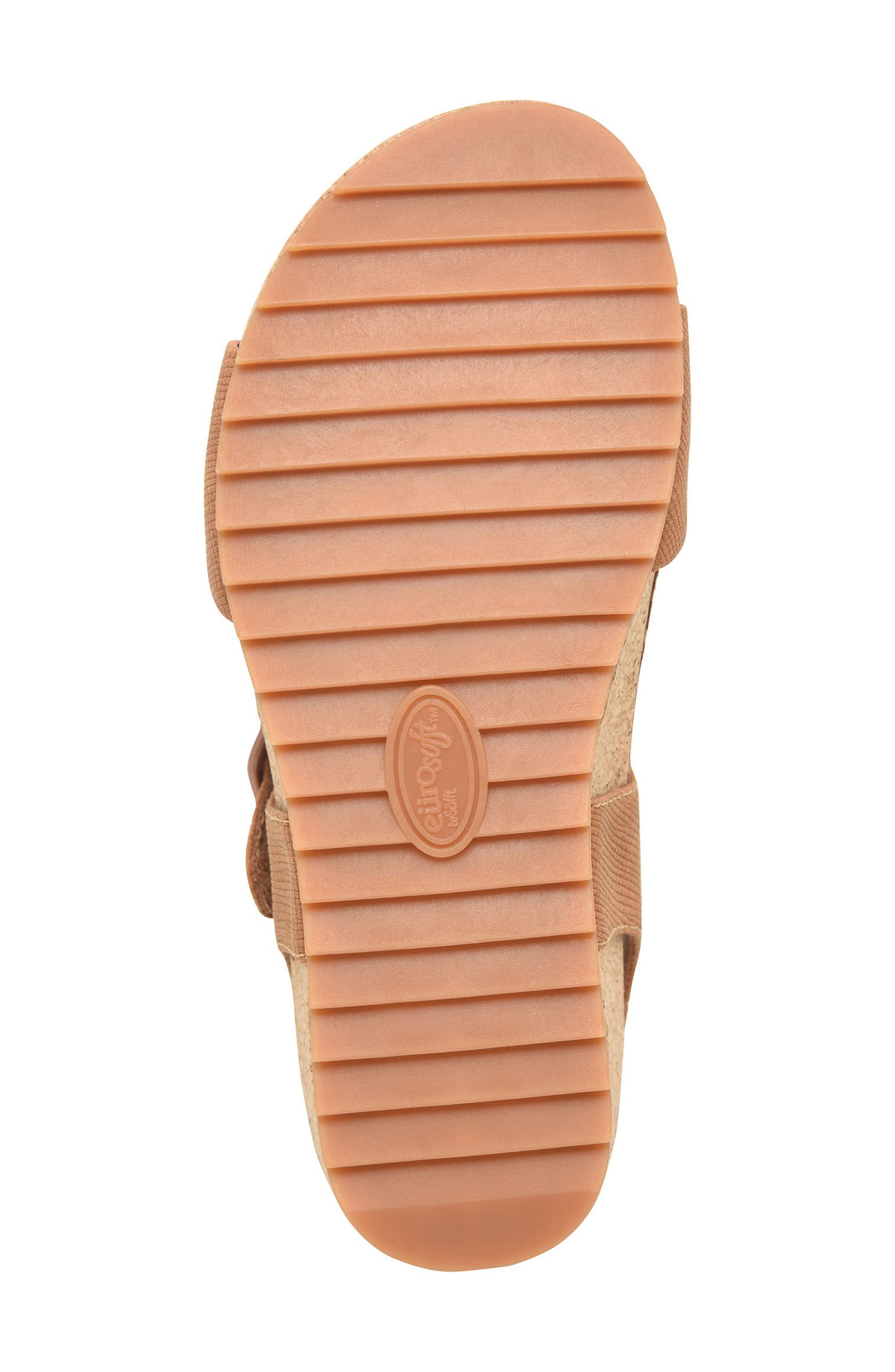 EUROSOFT Glinda Cork Wedge Sandal, Alternate, color, Cognac