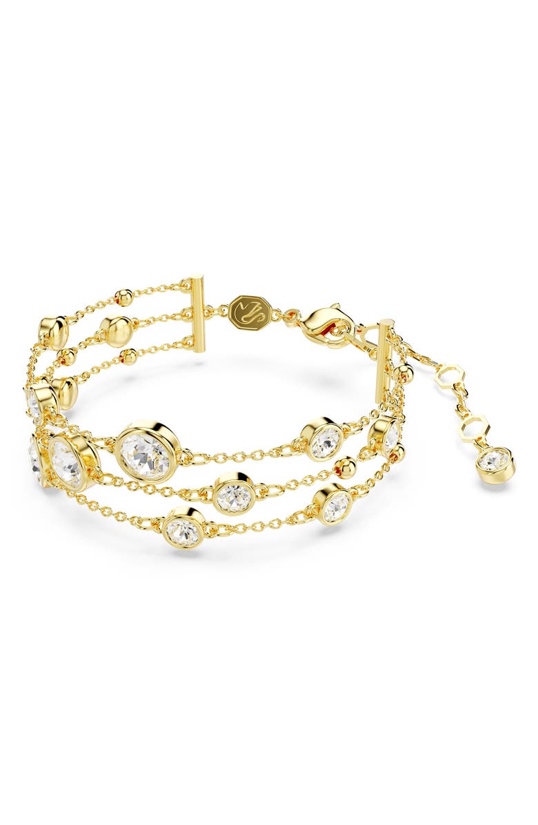 Swarovski Imber Layered Bracelet, Alternate, color, White/ Gold