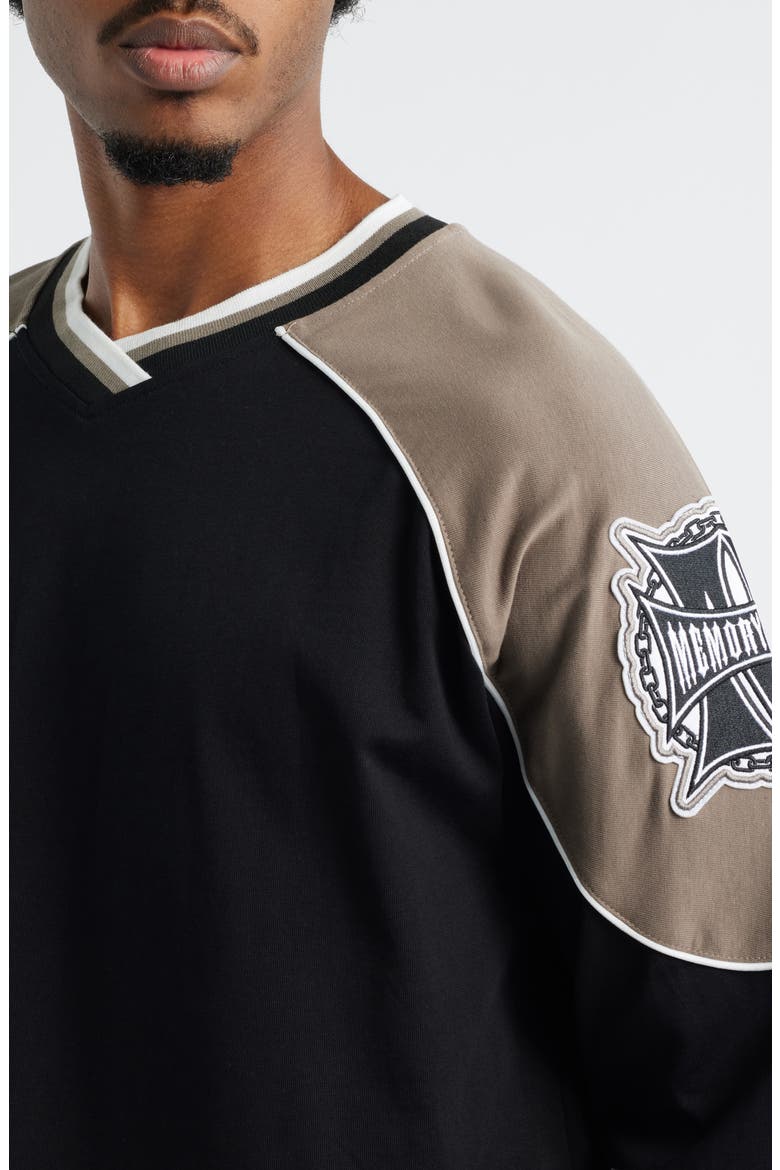 Oversize M Shield Hockey Jersey, Alternate, color, BLACK