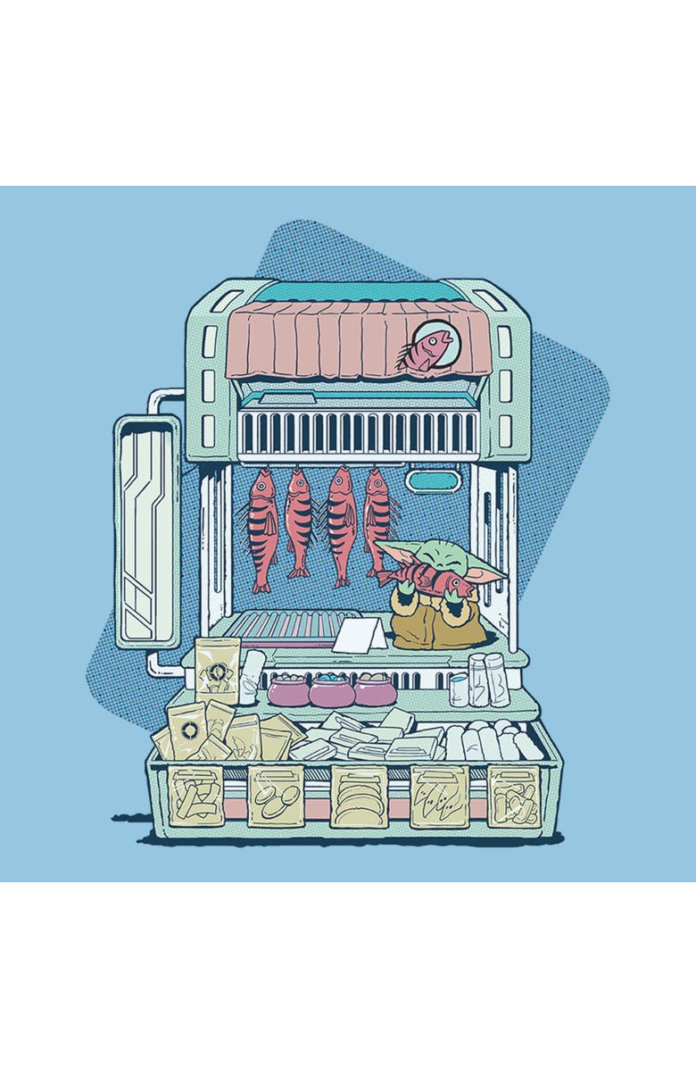 Star Wars: The Mandalorian and Grogu Boy's Star Wars The Mandalorian and Grogu The Child Street Stall  Graphic T-Shirt, Alternate, color, Light Blue