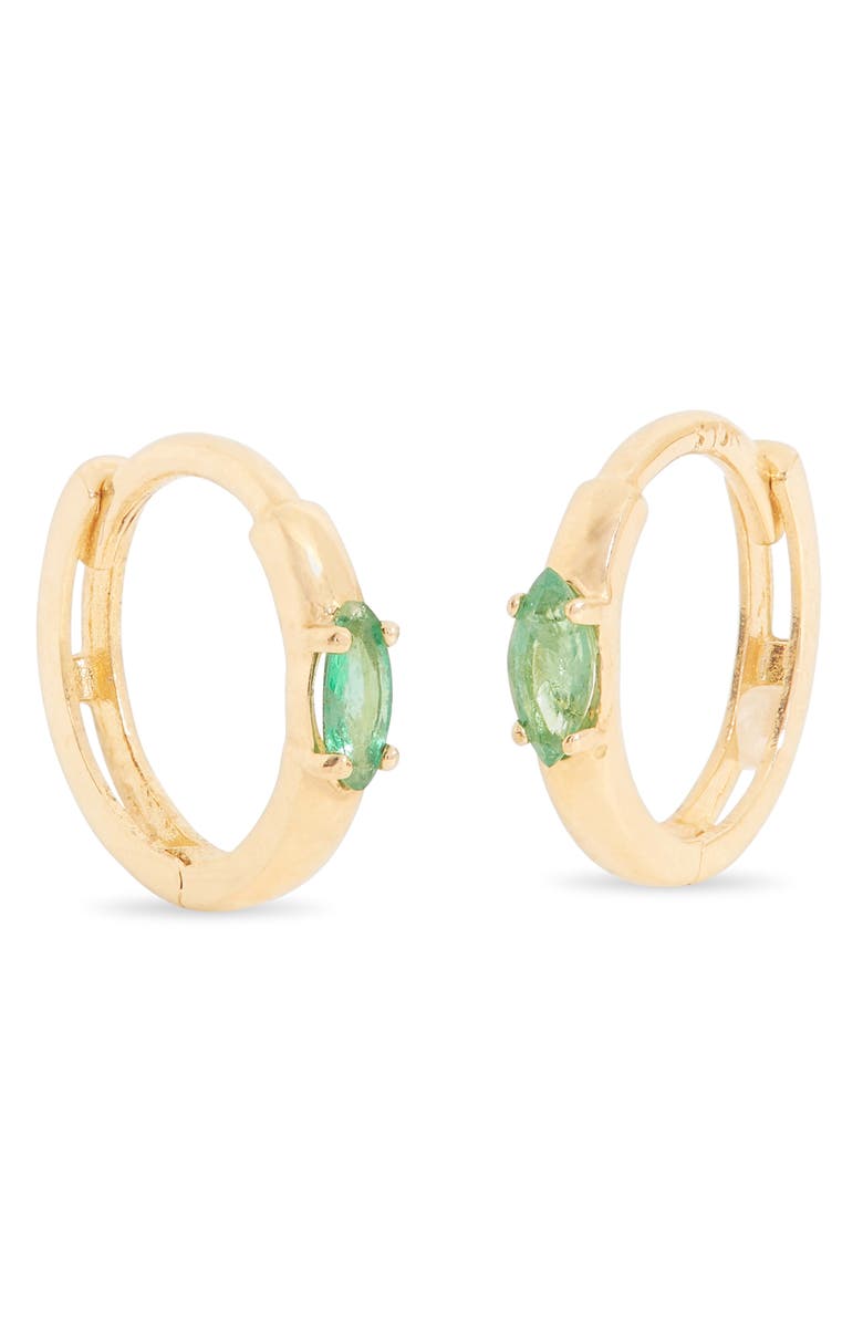 STONE AND STRAND Mini Green With Envy Huggie Hoop Earrings, Alternate, color,