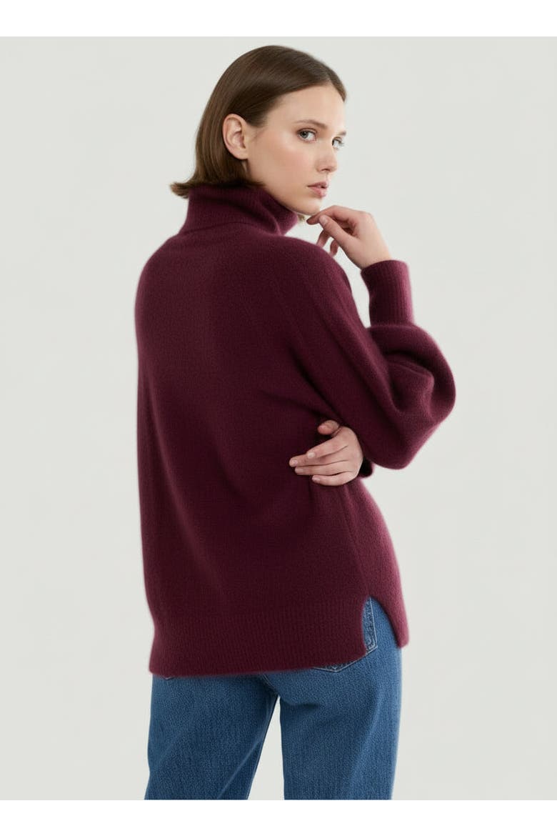 Ultra Soft Knit Long Sleeve Turtleneck Sweater, Alternate, color, BORDEAUX