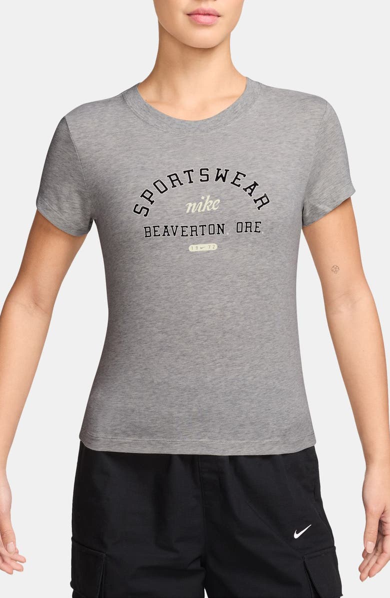 Nike Sportswear Phoenix Slim Fit T-Shirt, Main, color, Grey Heather