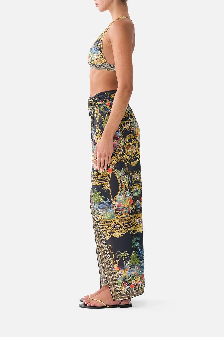 Long Sarong W Gathered Bar Trim, Alternate, color, Palace Zoology