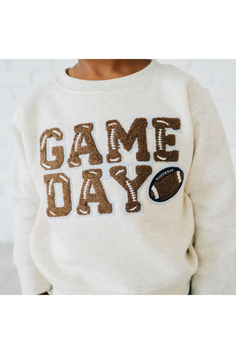 Game Day Football Patch Sweatshirt, Alternate, color, Natural Heather