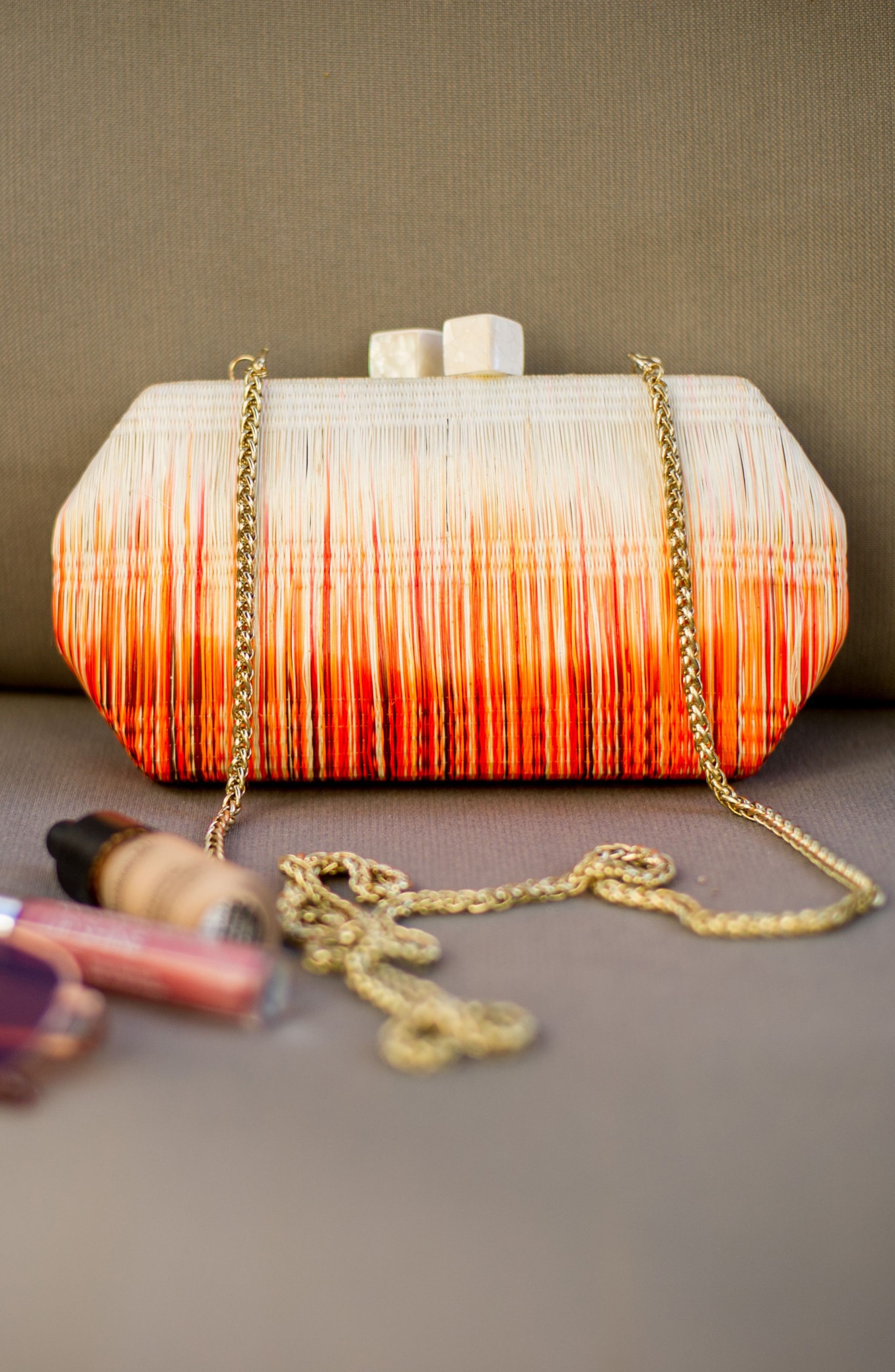 LIKHA Ombré Octagon Clutch, Alternate, color, Fire Orange
