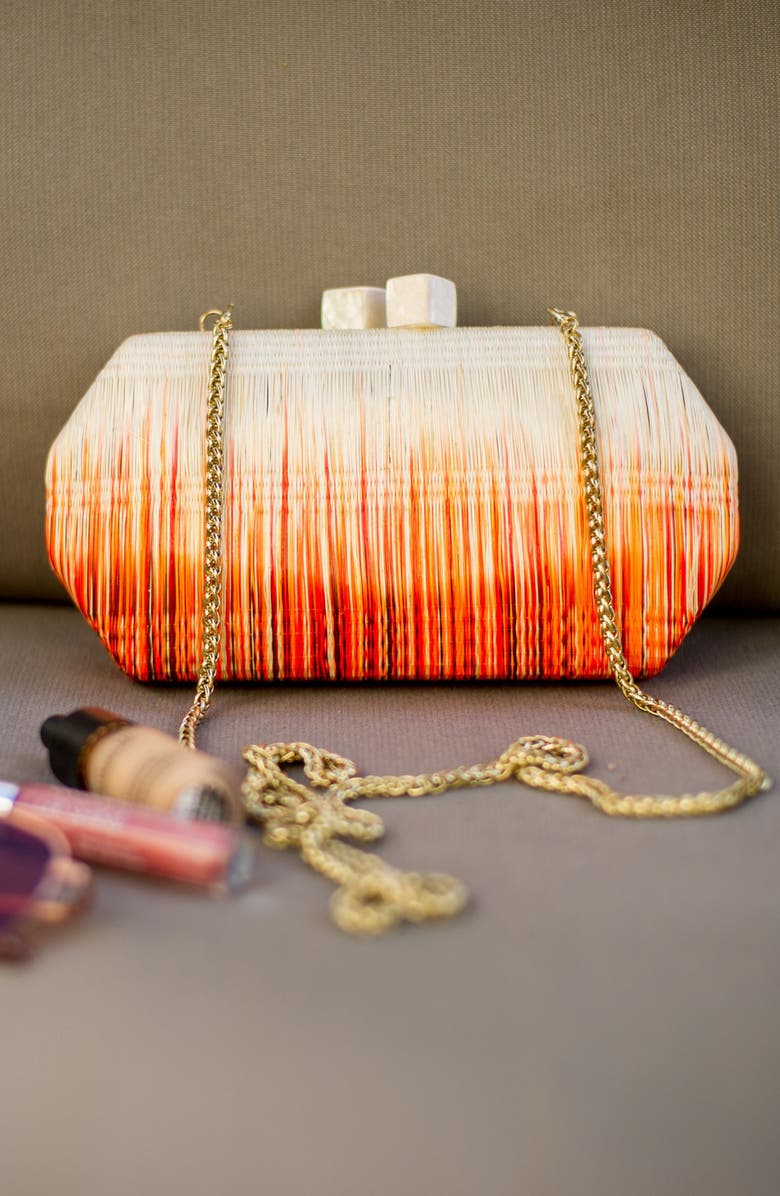 LIKHA Ombré Octagon Clutch, Alternate, color, Fire Orange