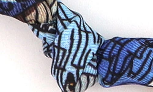 Panacea Print Fabric Charm Necklace In Blue