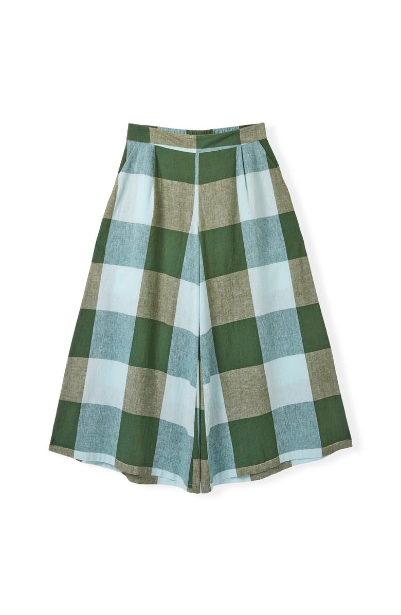 Celtic & Co. Wide Leg Ankle Grazer Culottes, Alternate, color, Green Multi Check