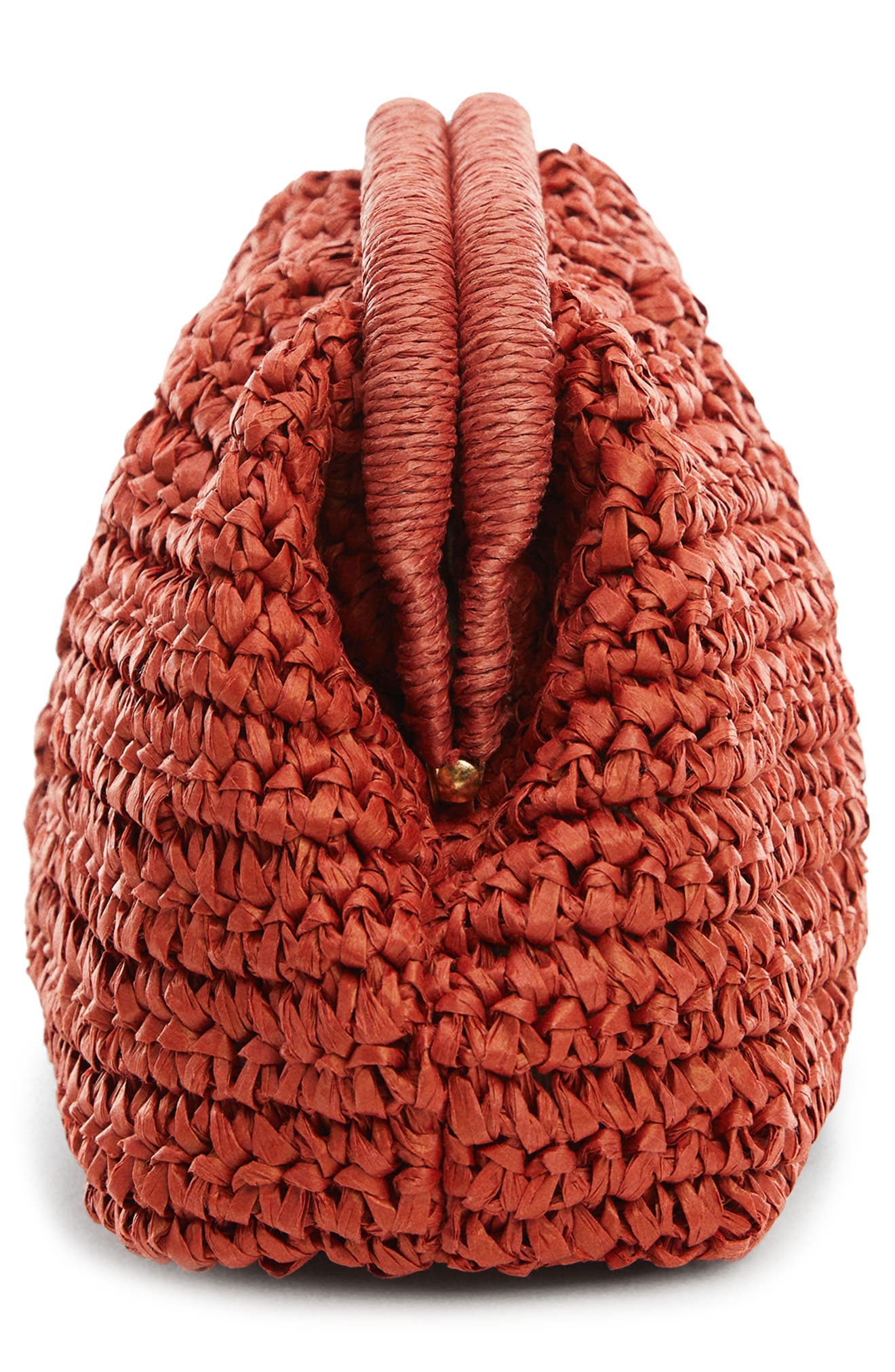 MANGO Amalfi Crochet Straw Clutch, Alternate, color, Medium Orange