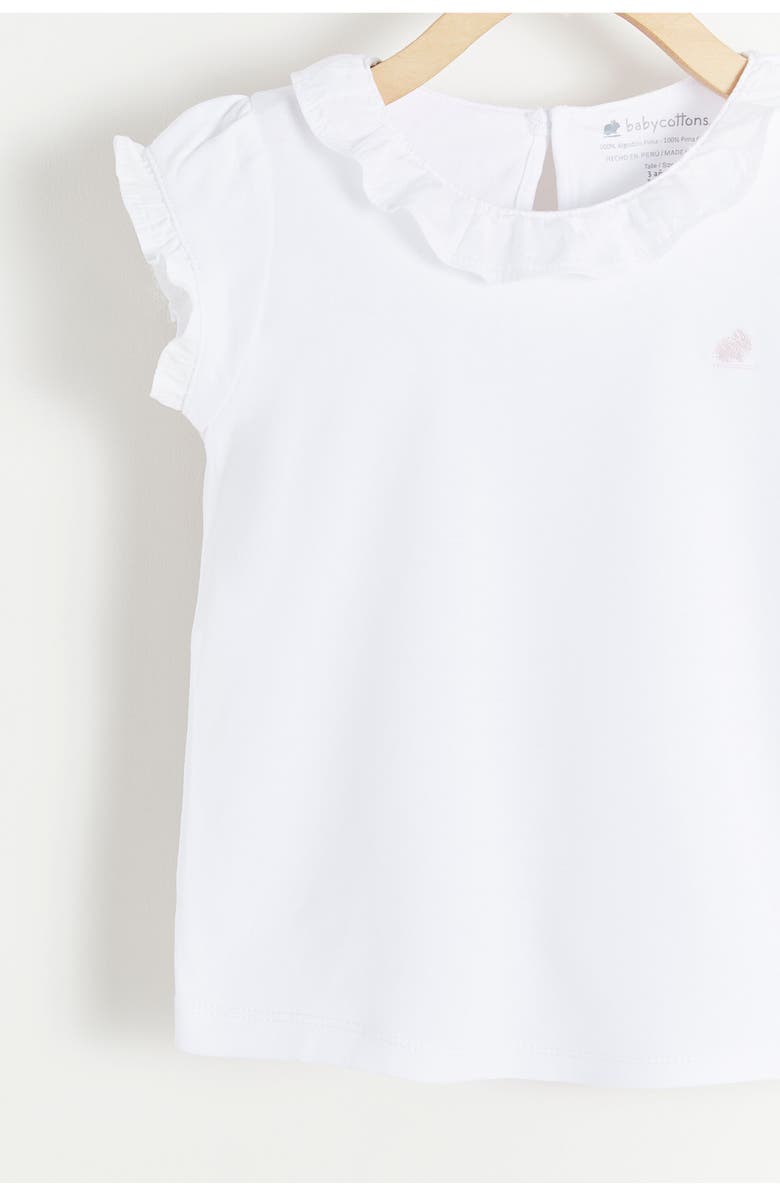 Babycottons Premium Peruvian Pima Cotton Essentials Detailed Collar Top for Toddler, Alternate, color, White