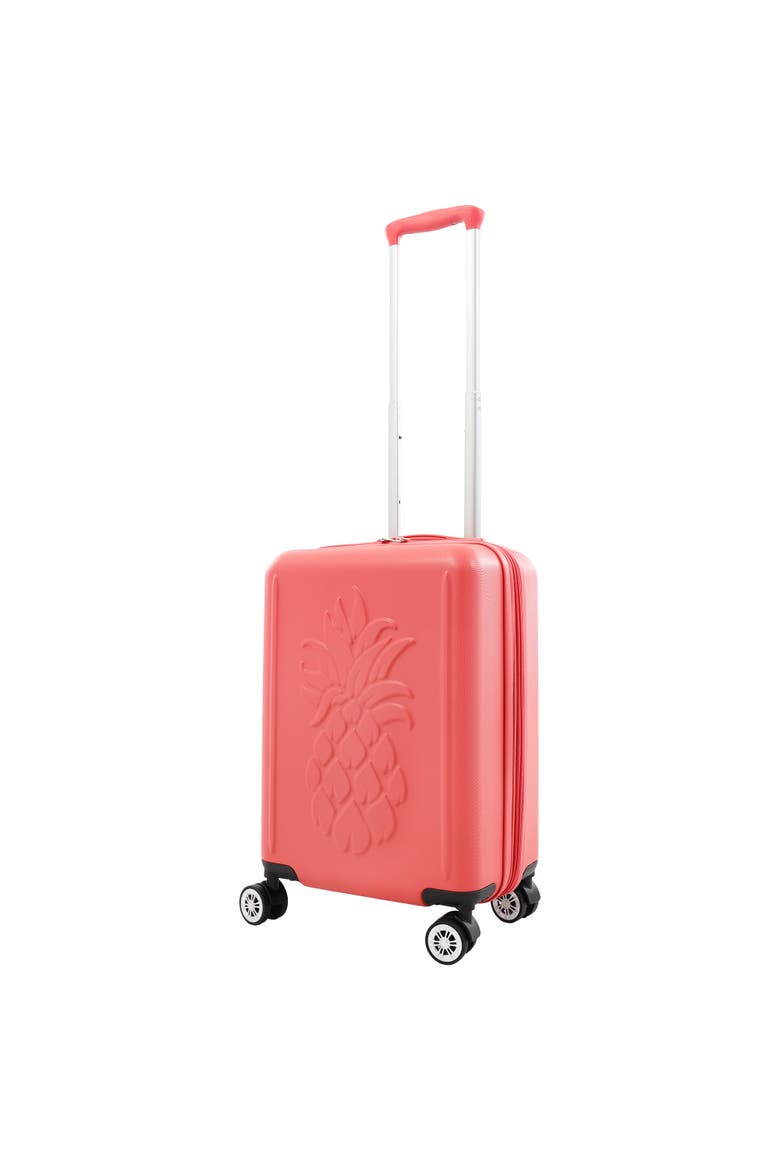 21.5" Carry-On Hardside Spinner Luggage with 3D Pineapple, Main, color, CORAL