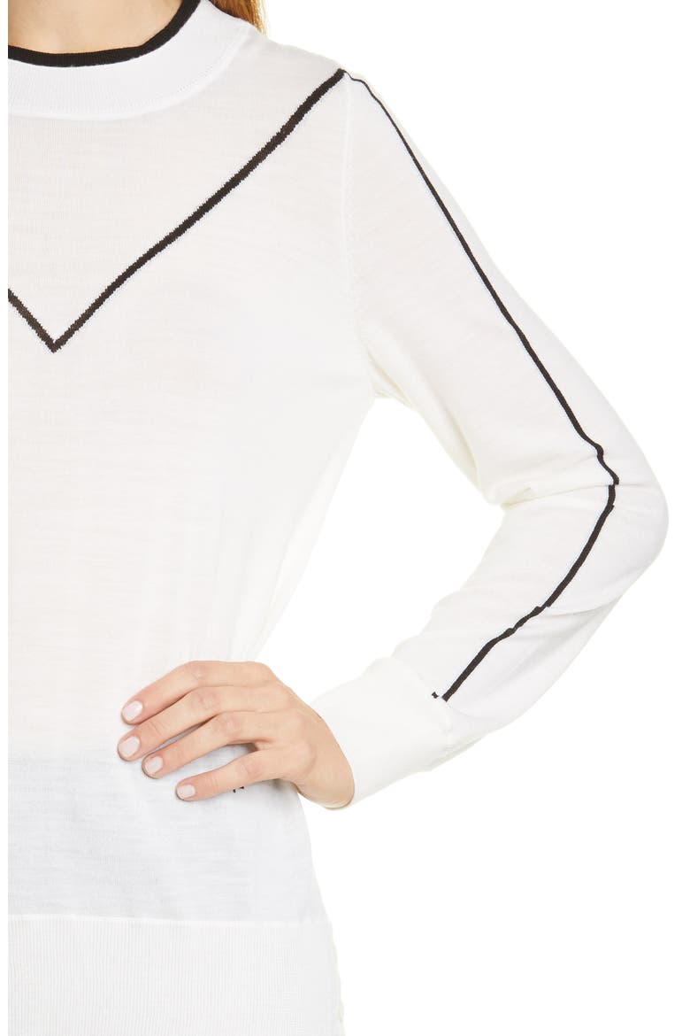 Intarsia Merino Wool Sweater, Alternate, color, IVORY/ BLACK