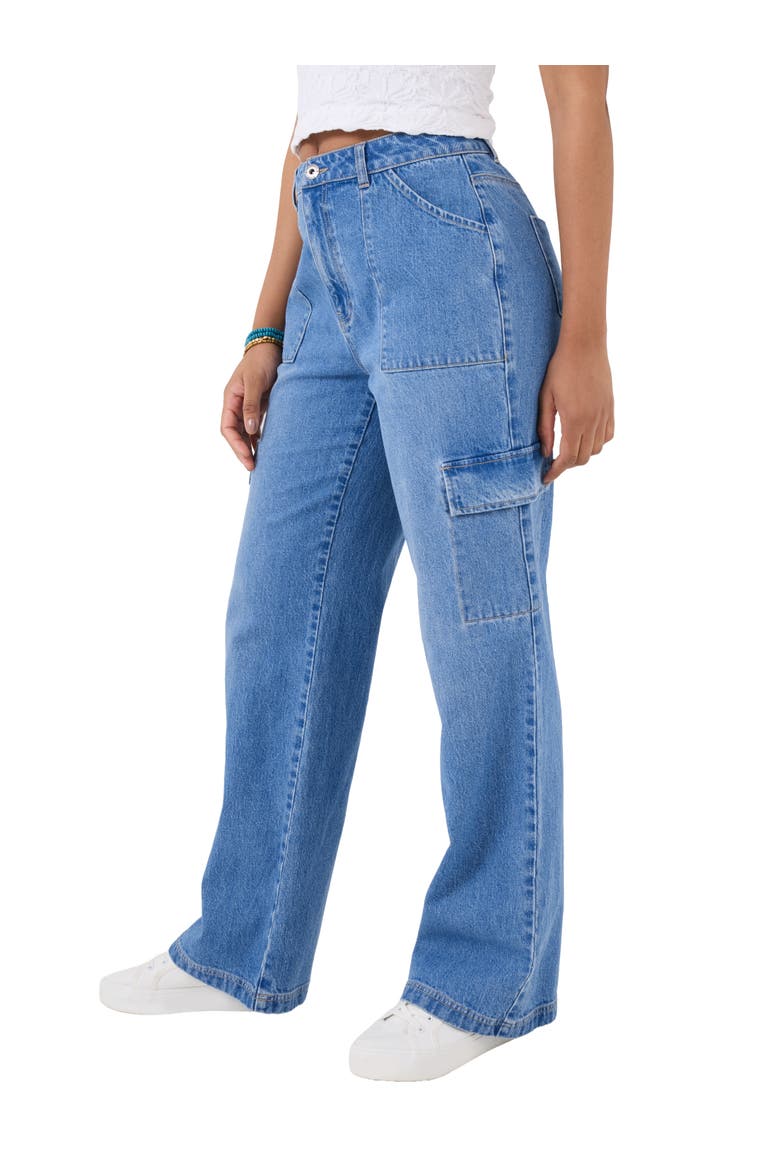 Denim Cargo Pants, Alternate, color, LIGHT BLUE