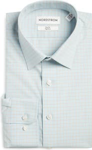 Nordstrom Arcadia Signature Trim Fit Check Cotton Dress Shirt