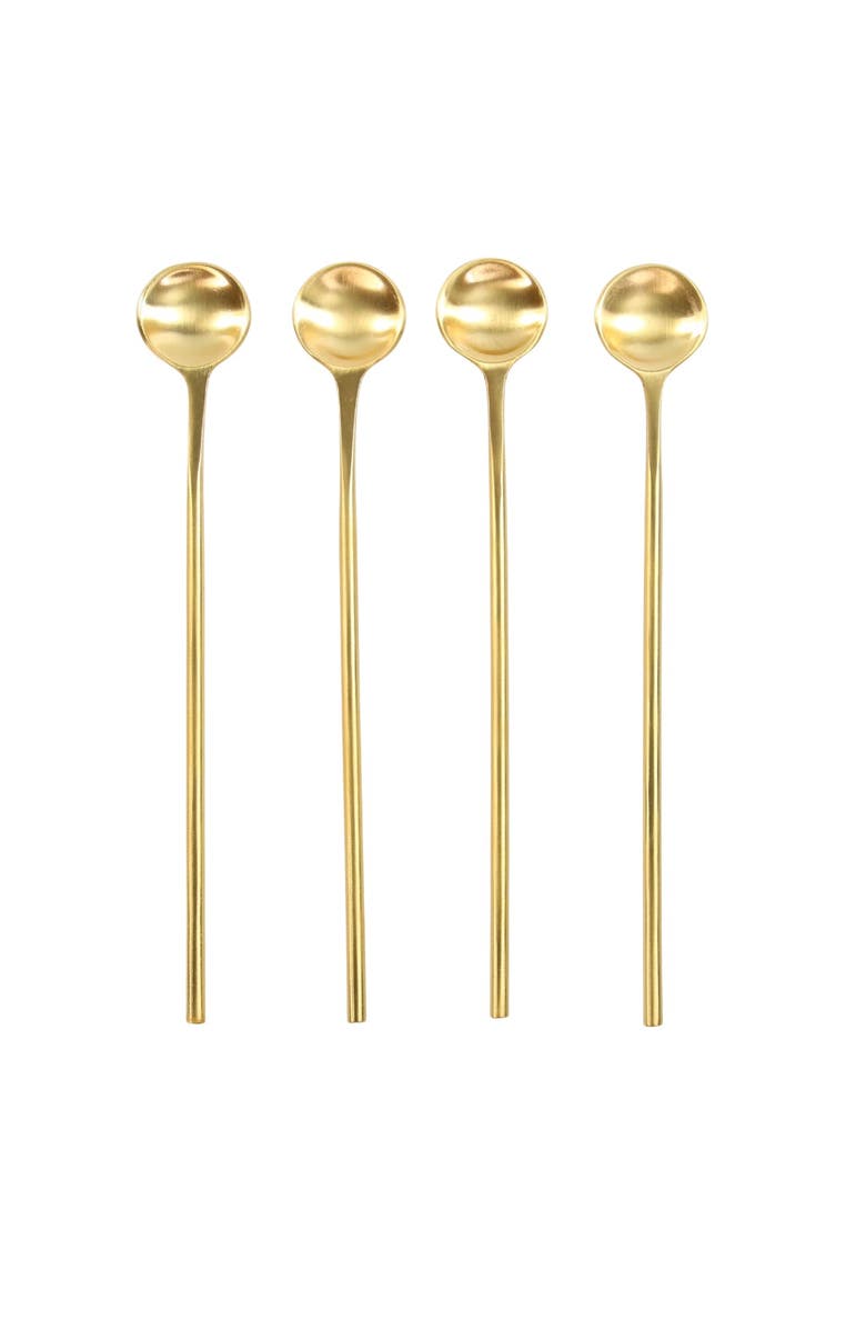 Be Home Luxe Thin Long Spoons - Set of 4, Main, color, Gold