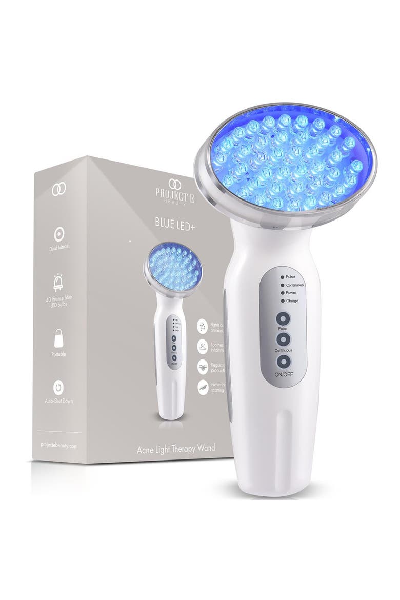 Blue LED+ Acne Light Therapy Wand, Main, color, White