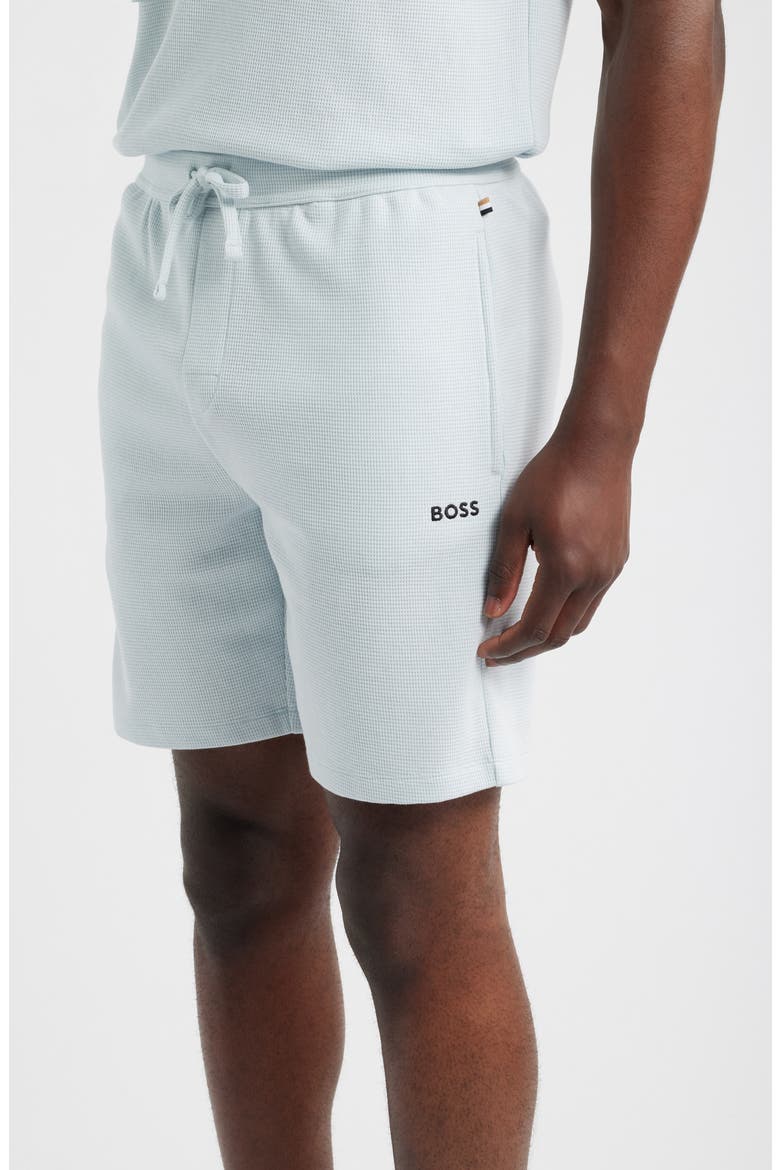 Waffle Knit Shorts, Alternate, color, OPEN BLUE